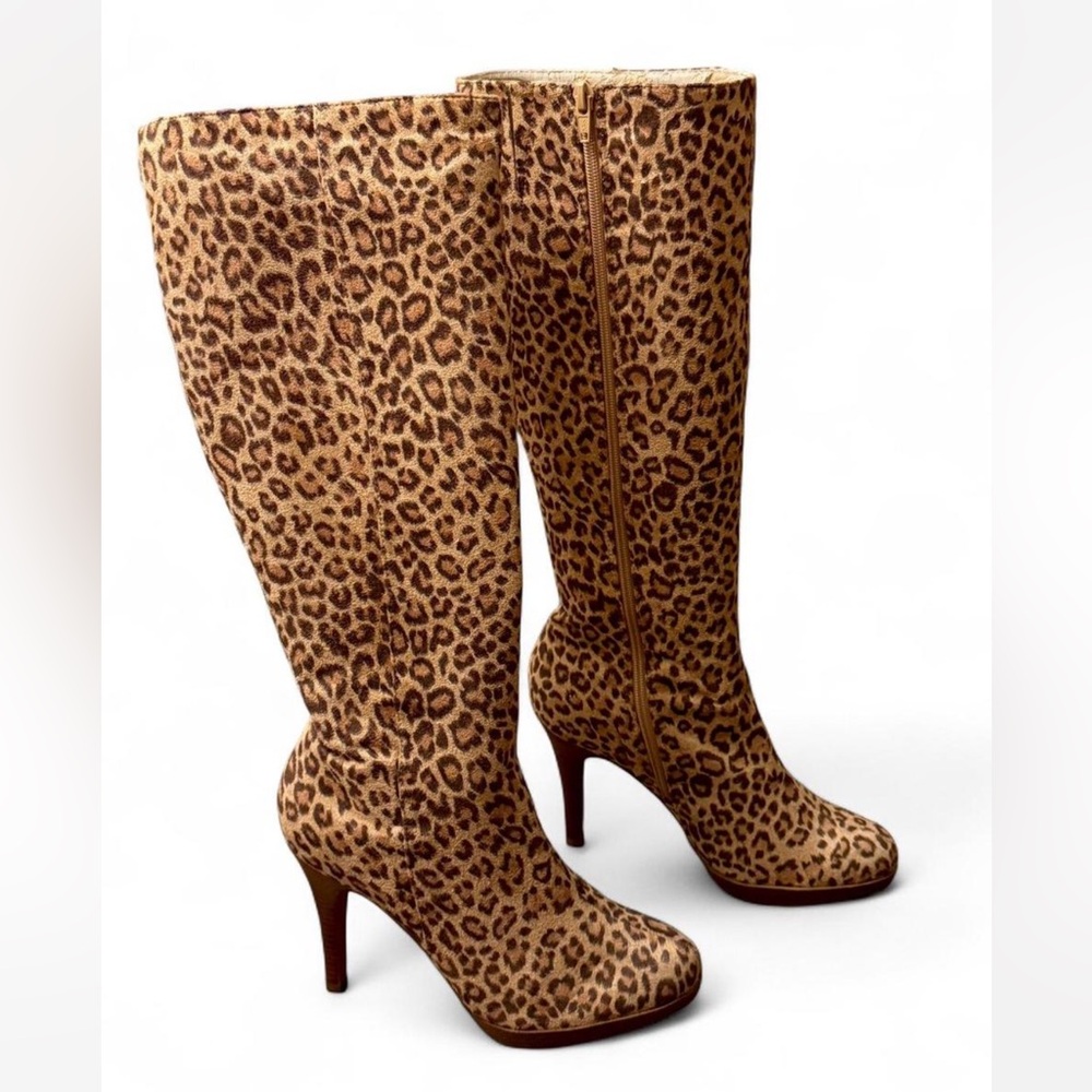 Charlotte Russe Leopard Print Heeled Boots